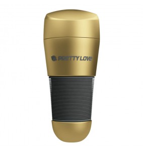 PRETTY LOVE - Kitty Ultra-Simulation 3-Dimensional Vagina Masturbation Cup (Gold)